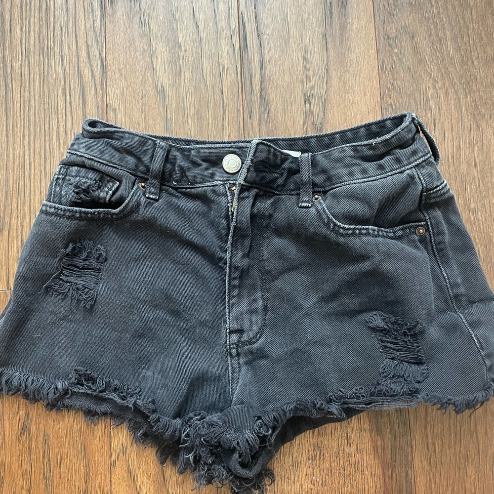 Pacsun black distressed jean shorts